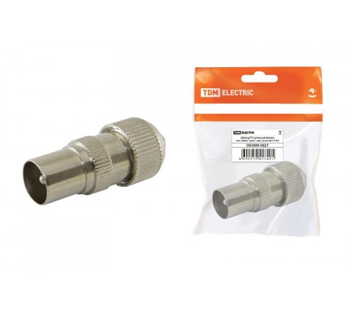 Штекер TV антенный металл без пайки "орех", инд. упаковка  SQ1809-0027  TDM