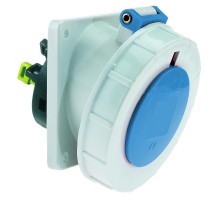 Изд № 12205 Розетка встриваемая наклонная 16А 230В 6h IP67 QC фланец 74х62 I 12205-Bals I Bals