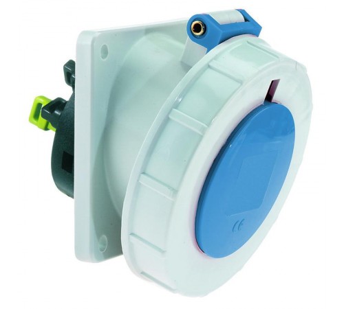 Изд № 12205 Розетка встриваемая наклонная 16А 230В 6h IP67 QC фланец 74х62 I 12205-Bals I Bals