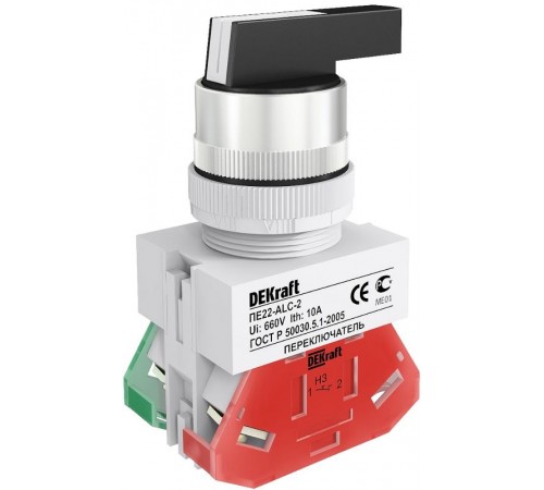 Перекл.2 пол. прав. без фикс. I-O уд. ручка 1НО+1Н  25145DEK  DEKraft