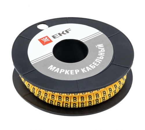 Маркер-кабельный 2,5кв.мм "B" (1000шт.) (ЕС-1) EKF PROxima  plc-KM-2.5-B  EKF