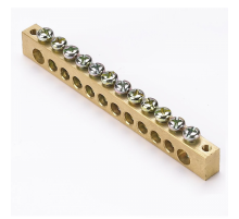 Шина "0" (8х12мм.) 125А  12 отверстий крепеж по краям латунь EKF PROxima  sn0-125-12-k  EKF