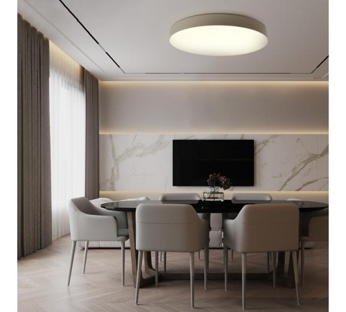 Светильник светодиодный управляемый с пультом 60W, Max. 3600Lm, 3000К-6500K, AL6200 "Simple matte" белый  48069  FERON