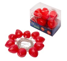 Гирлянда светодиодная на эл.пит.2AA Клубника ULD-S0400-010/STB/2AA RED IP20 STRAWBERRY  4м 10 красных диодов, шнур прозр.  UL-00003394  Uniel