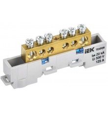 TEKFOR Шина N "ноль" неизолированная на универсальном держателе 8х12-6-С  TF-NN20-06-DL-K07  IEK