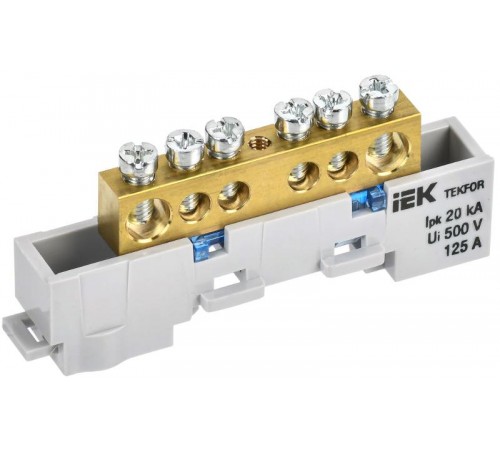 TEKFOR Шина N "ноль" неизолированная на универсальном держателе 8х12-6-С  TF-NN20-06-DL-K07  IEK