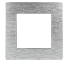 Рамка для розеток и выключателей серия 12 12-5101-03 на 1 пост, сатин, алюминий  Б0052501  ЭРА
