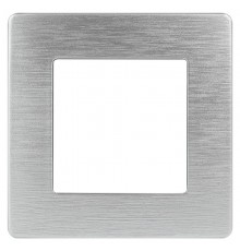 Рамка для розеток и выключателей серия 12 12-5101-03 на 1 пост, сатин, алюминий  Б0052501  ЭРА