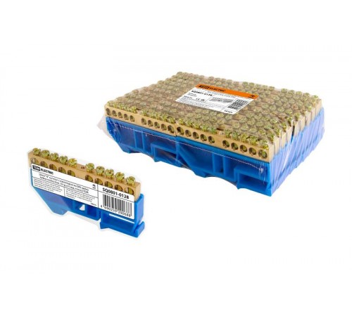 Шина "N" нулевая с изолятором на DIN-рейку 6х9мм стойка бол. 10 групп инд. стикер  SQ0801-0128  TDM