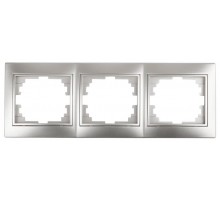 1-503-03 Intro Рамка на 3 поста гор., СУ, Plano, алюминий  Б0030098  Intro