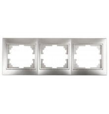 1-503-03 Intro Рамка на 3 поста гор., СУ, Plano, алюминий  Б0030098  Intro