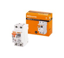 Выключатель автоматический дифференциального тока АВДТ 63 1п+N 16А C 30мА тип A  SQ0202-0002  TDM