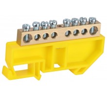 Шина  NO-224-94 PE земля на DIN-изоляторе ШНИ-8х12-8-Д-желтый  Б0062974  ЭРА