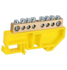 Шина  NO-224-94 PE земля на DIN-изоляторе ШНИ-8х12-8-Д-желтый  Б0062974  ЭРА