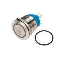 Кнопка антивандальная 22 250В Б/Фикс (6с) (ON)-OFF/(OFF)-ON подсв/зеленая  36-3533  REXANT