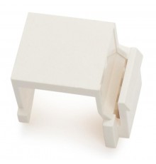 Вставка-заглушка KJ1-BL-WH формата Keystone Jack, белая  39260  Hyperline