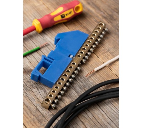 Шина "0" N 63.20 изолятор на DIN-рейку (латунь) EKF PROxima  sn0-63-20-d  EKF