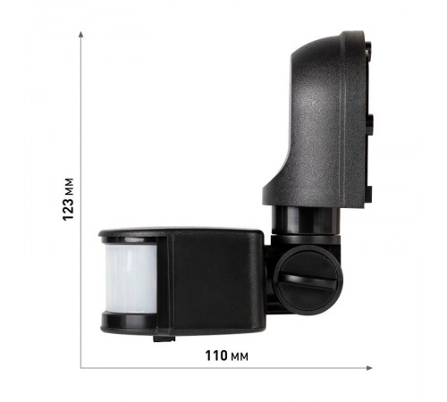 ЭРА Датчик движения ЭРА MD 04 настенный инфракрасный 1200 Вт угол 180 градусов IP44, черный Б0067001  ЭРА