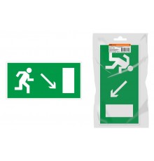 Знак "Направление к эвакуационному выходу направо вниз" 350х124мм для ССА инд. упаковка  SQ0817-1005  TDM