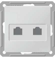 W59 Матовый хром Розетка компьютерная 2-ая RJ45 кат.5e  RSI-251KK5E-5-86  SE