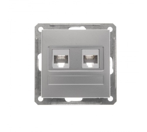 W59 Матовый хром Розетка компьютерная 2-ая RJ45 кат.5e  RSI-251KK5E-5-86  SE