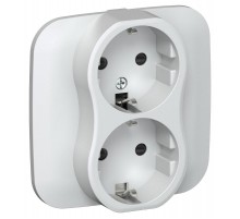 FLITE Розетка 2-ая с заземлением со шторками 16А РСш12-0-А-ФлЖ жемчуг  FI-R24A-16-K36  IEK