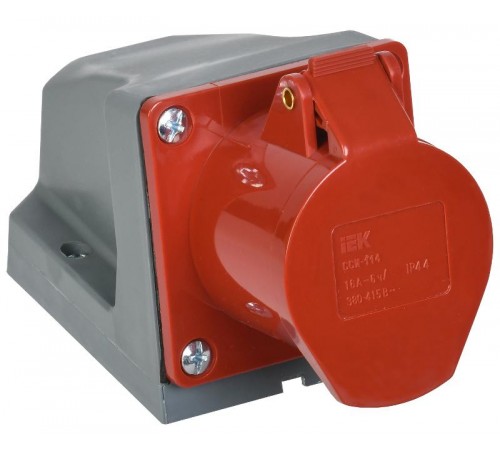 Розетка 114 стационарная 3Р+РЕ 16А 380В IP44  PSR12-016-4  IEK
