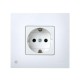 Simon 27 Накладка на розетку с заземляющим контактом, сменная, антибактериальная, S27, белый  2700041-060  Simon
