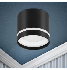 Светильник встраиваемый точечный под лампу GX53 OL9 GX53 BK/WH алюминий, цвет черный+белый (40/800)  Б0048542  ЭРА
