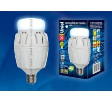 Лампа светодиодная LED-M88-50W/DW/E27/FR ALV01WH LED мощная с мат. рассеивателем. Материал корпуса алюминий. 6500К. Серия Venturo. .  08983  Uniel