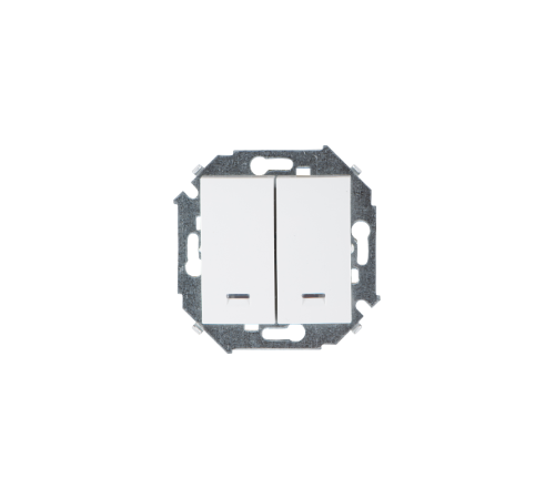 Simon 15 Белый Выключатель 2-кл с подсветкой, 16А 250В, винт. зажим  1591392-030  Simon