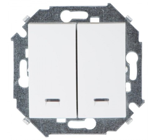 Simon 15 Белый Выключатель 2-кл с подсветкой, 16А 250В, винт. зажим  1591392-030  Simon