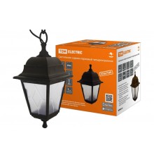 Светильник садово-парковый НСУ 04-60-001 четырехгранник, подвес, пластик, расс.пластик, черный  SQ0330-0766  TDM