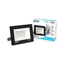 Прожектор светодиодный Elementary 30W 2695lm 4000К 200-240V IP65 черный LED 1/10  613100230  Gauss