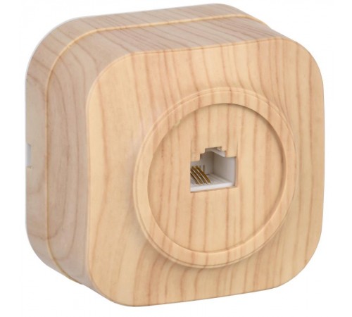 РТ20-ХС Розет. 1-ая телеф. о/у GLORY сосна  ETH10-K34  IEK