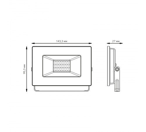 Прожектор светодиодный Elementary 30W 2695lm 4000К 200-240V IP65 черный LED 1/10  613100230  Gauss