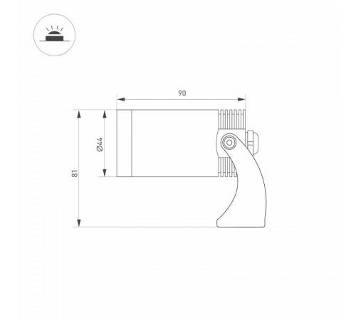 Светильник KT-WATER-R44-8W White6000 (SL, 24 deg, 12V) (Arlight, IP67 Металл, 3 года)  032756  Arlight