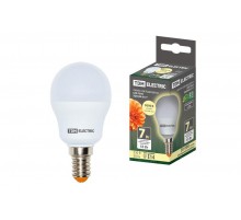 Лампа светодиодная LED 7Вт E14 230В 3000К FG45 шар  SQ0340-0177  TDM