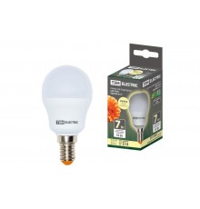 Лампа светодиодная LED 7Вт E14 230В 3000К FG45 шар  SQ0340-0177  TDM