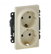 Valena LIFE DIY Сл.кость Розетка 2-ая с/з с защитными шторками, безвинт.зажим  753526  Legrand