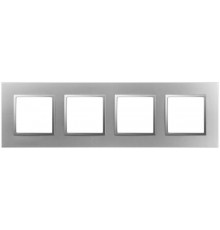 Рамка для розеток и выключателей Elegance 14-5014-03 Classic, на 4 поста, алюминий  Б0060588  ЭРА