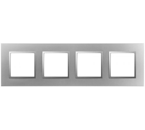 Рамка для розеток и выключателей Elegance 14-5014-03 Classic, на 4 поста, алюминий  Б0060588  ЭРА