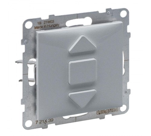 SUNO Переключатель для жалюзи и рольставней 6АХ 250В. Безвинтовые зажимы. Цвет "Алюминий"  721339  Legrand