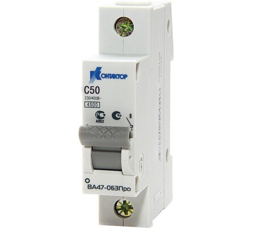 Выключатель автоматический ВА47-063Про, 1П, 20A, Icu-4,5kA, х-ка  С  7000107  Контактор (Legrand)