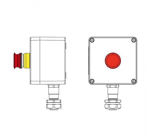 Взрывозащищенный пост управления из полиэстера CPE-P-03-(1xP3E(11))-1xKAEPM2MHK-20(C)1Ex d e IIC Т5 Gb / Ex tb IIIC T95°C Db IP66/КЗ  2231.031.22.11C