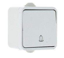 Прага Кнопка звонка 1-клавишная 10А IP44 белая EKF  EKZ10-026-10-44  EKF