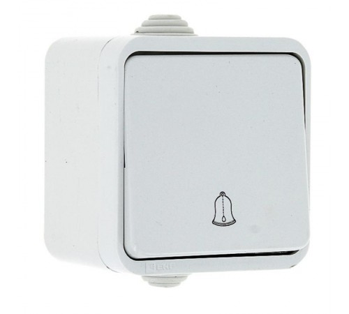 Прага Кнопка звонка 1-клавишная 10А IP44 белая EKF  EKZ10-026-10-44  EKF
