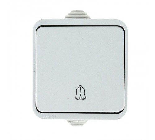 Прага Кнопка звонка 1-клавишная 10А IP44 белая EKF  EKZ10-026-10-44  EKF