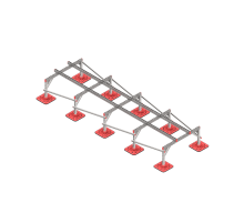 Опорная конструкция для установки оборудования TECHNORAPTOR FOOT 1200х4000 тип 2  KM-TR-F-SSEI-1200-4000-2  КМ - профиль