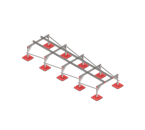 Опорная конструкция для установки оборудования TECHNORAPTOR FOOT 1200х4000 тип 2  KM-TR-F-SSEI-1200-4000-2  КМ - профиль